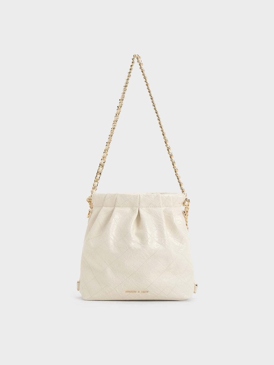 Duo Chain Handle Two Way Backpack Cream