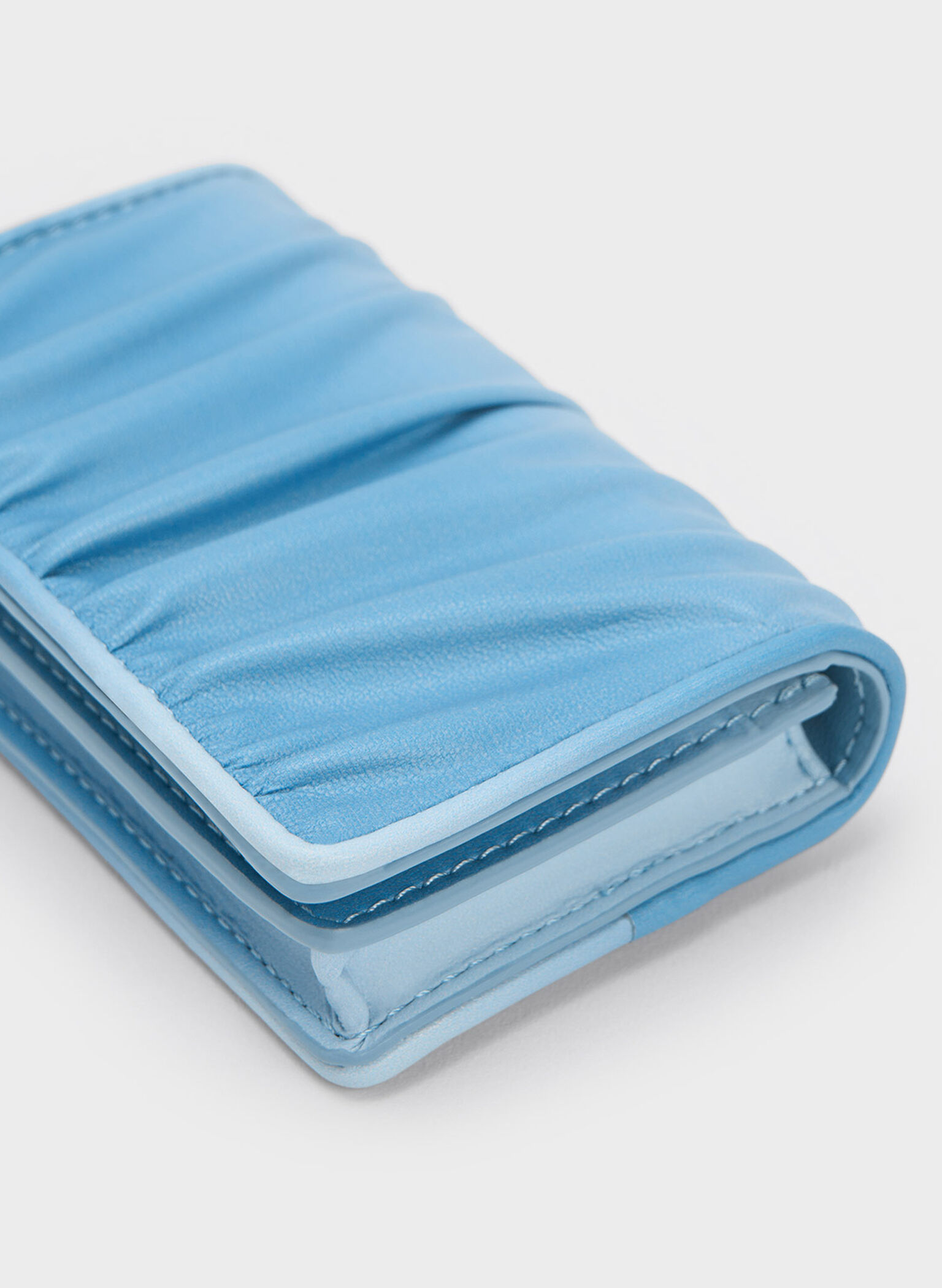 Aldora Ruched Card Holder, Light Blue, hi-res
