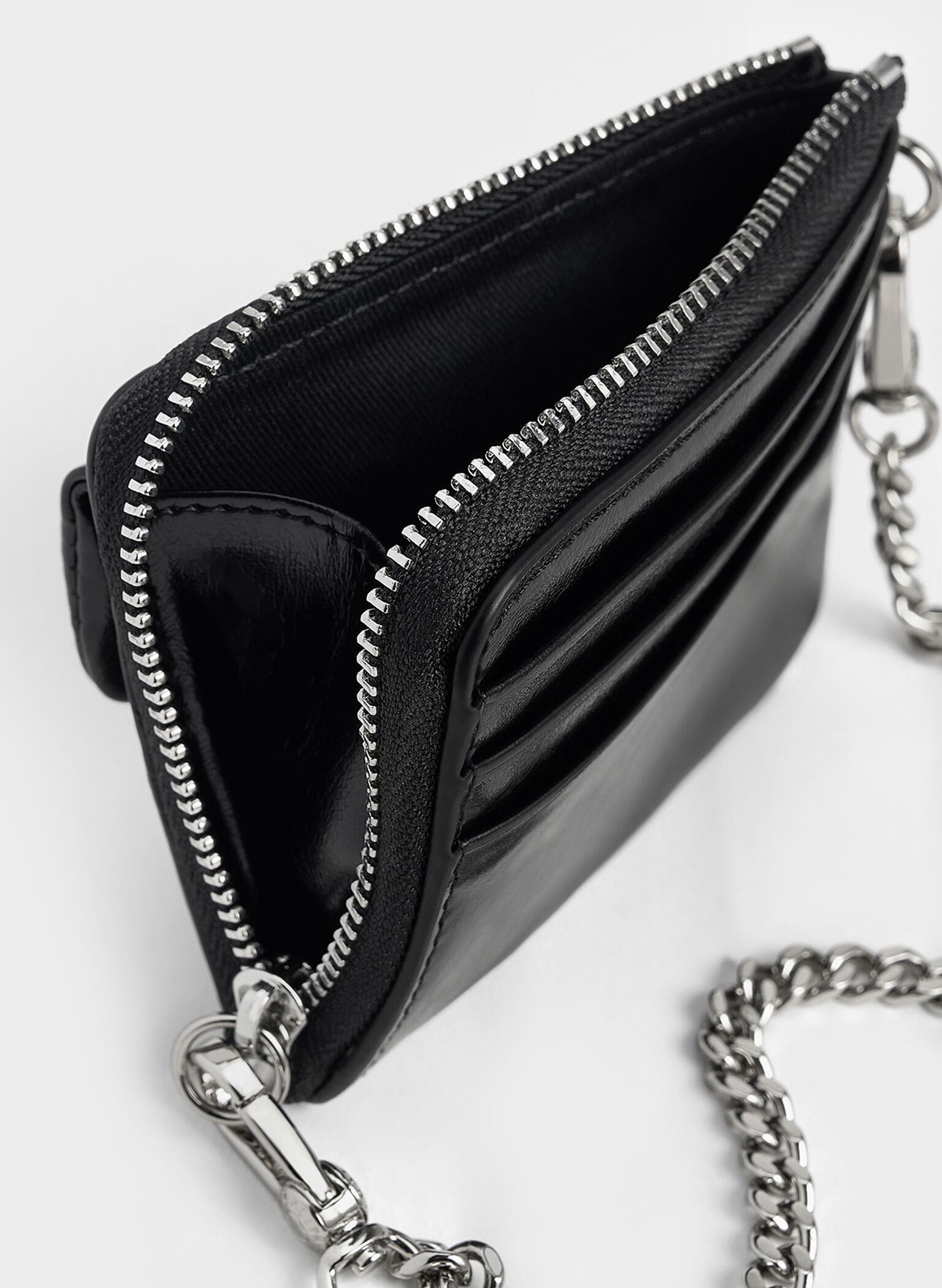 Rachel Front-Pocket Zip-Around Card Holder, Noir, hi-res