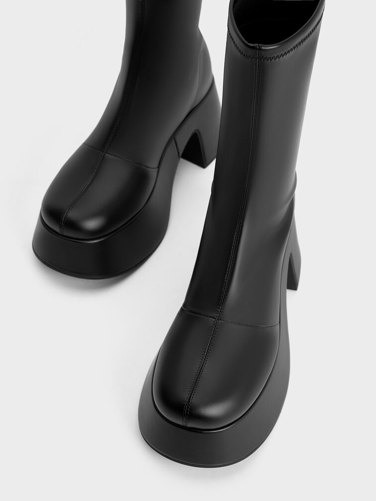 Rubina Platform Calf Boots, Black Box, hi-res