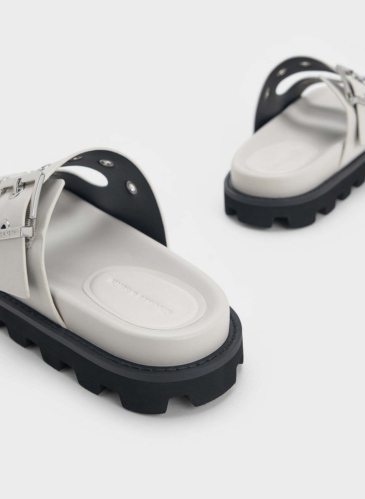 Trill Grommet Double-Strap Sandals, White, hi-res