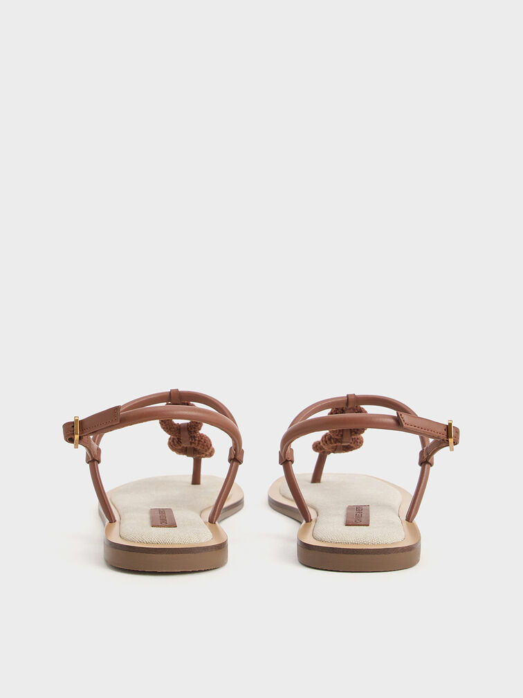 Raffia Ring Thong Sandals, Multi, hi-res