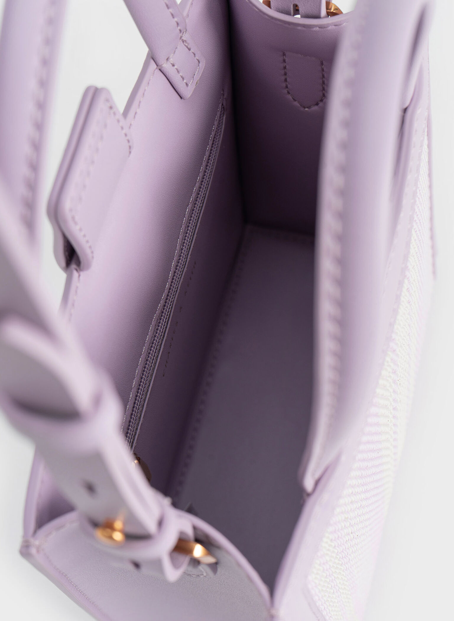 Woven Double Handle Tote Bag, Lilac, hi-res