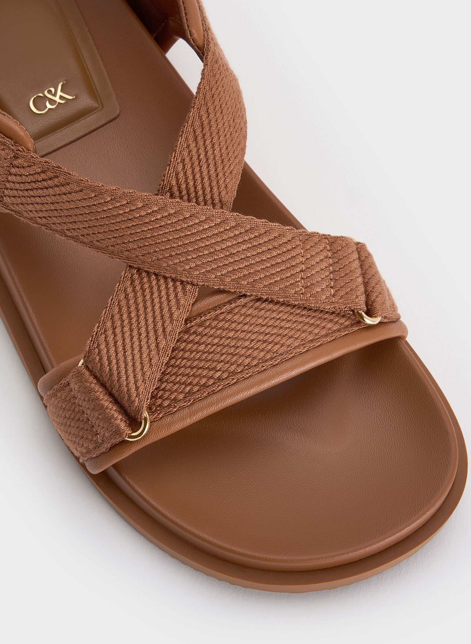 Granta Leather & Fabric Crossover Sports Sandals, Brown, hi-res