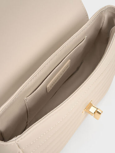 Aubrielle Panelled Crossbody Bag, Oat, hi-res