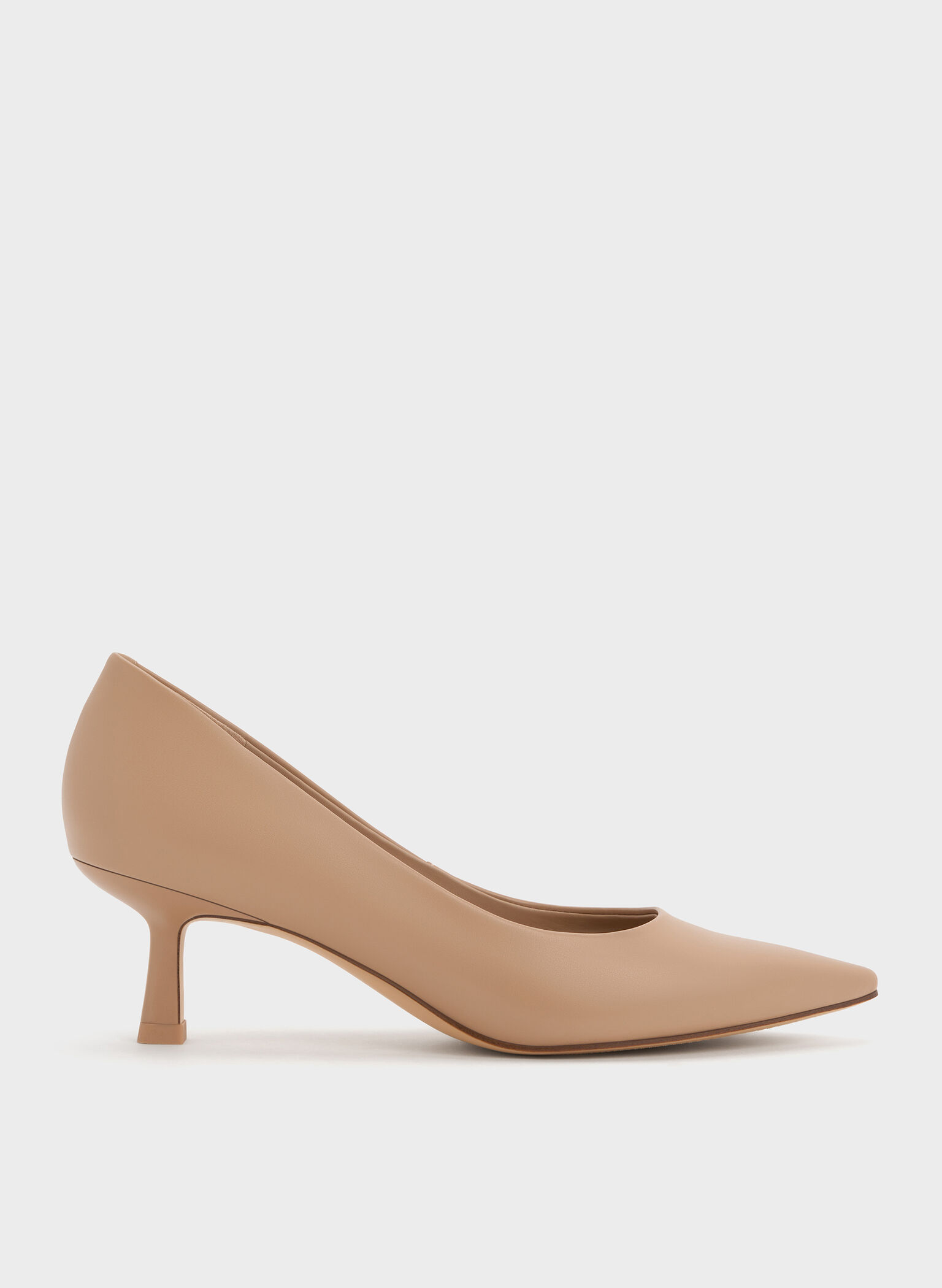 Emmy Pointed Kitten Heel Pumps, Nude, hi-res