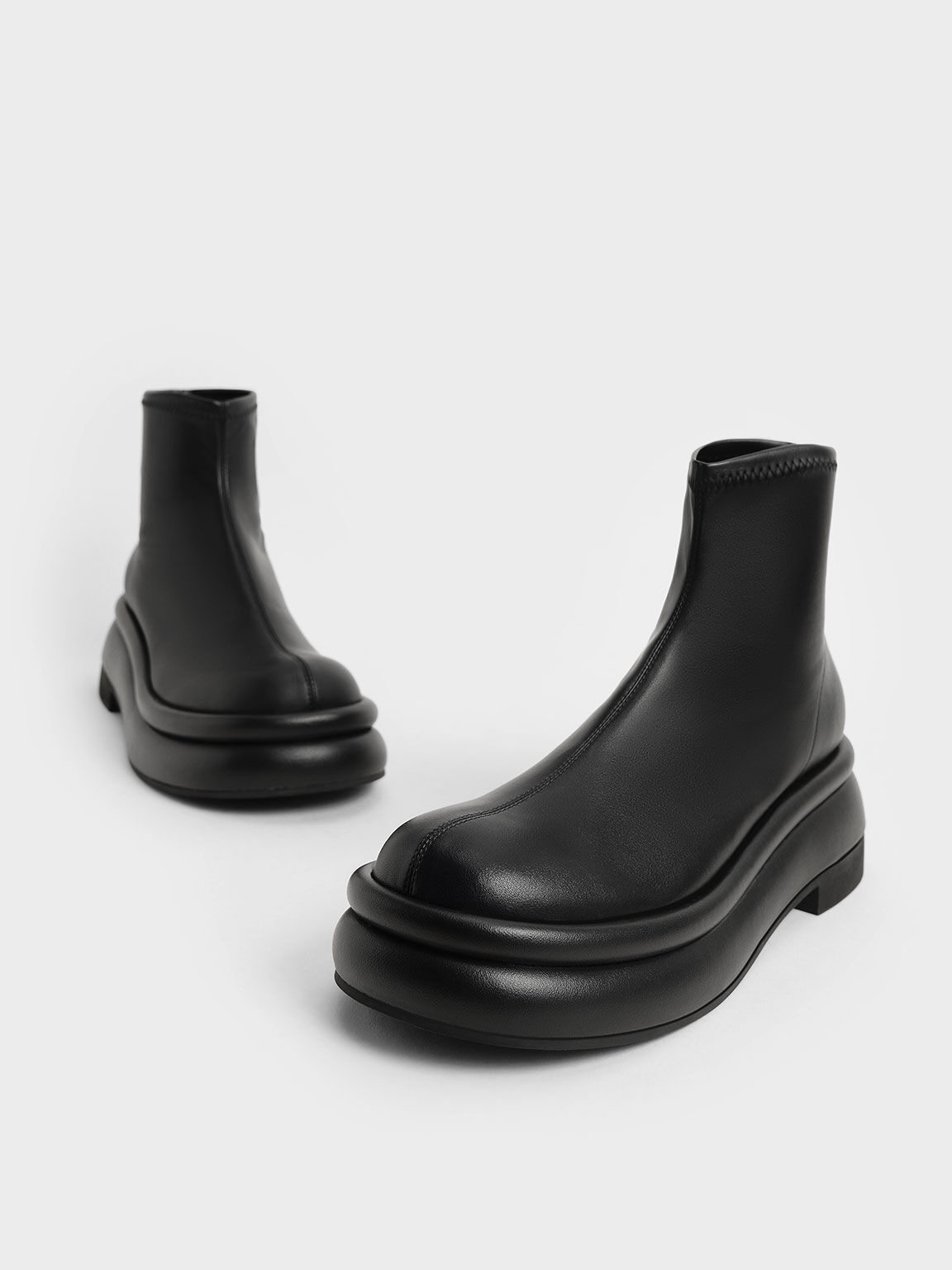 Black slip on booties hot sale