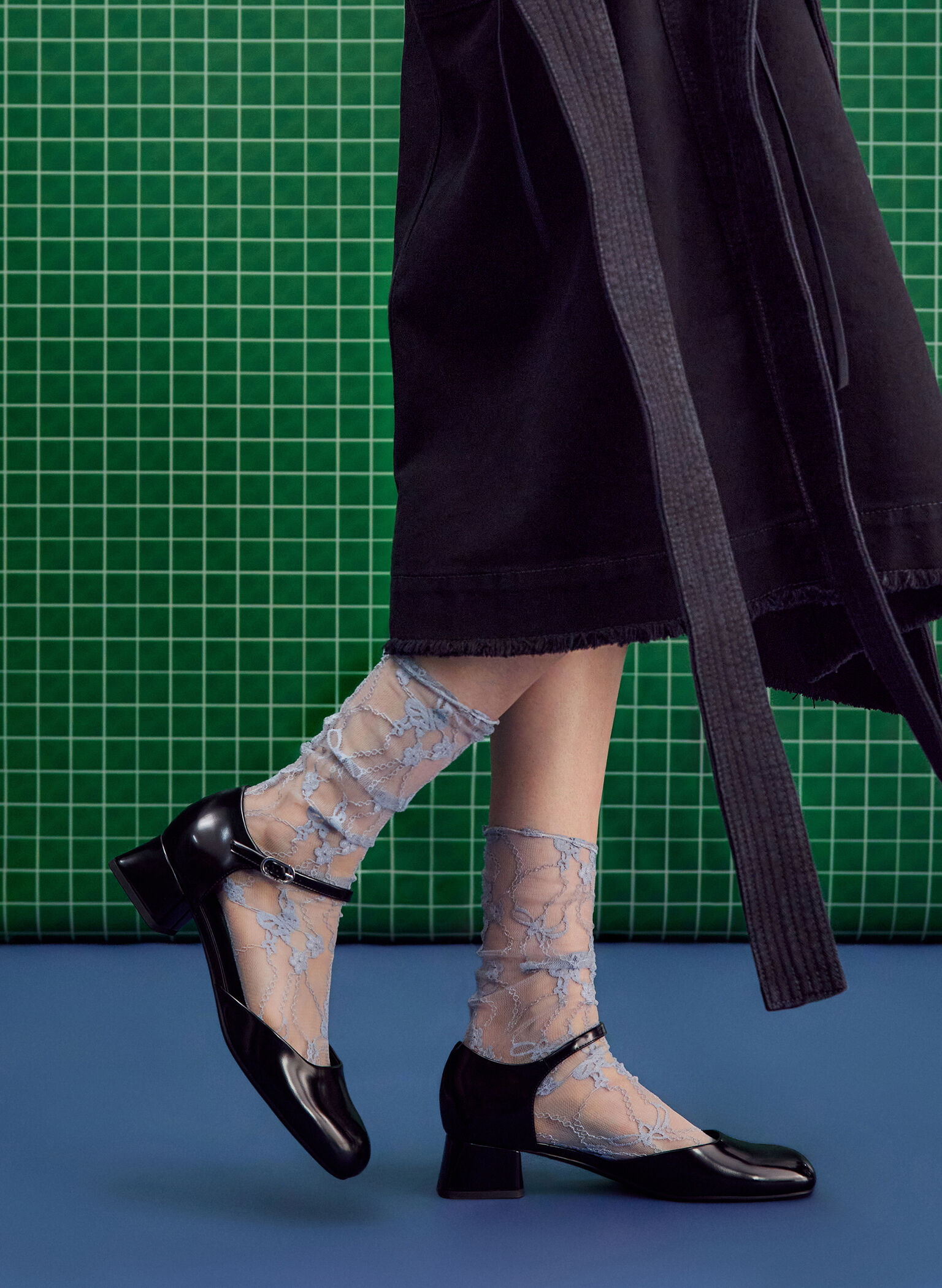 D'Orsay Ankle-Strap Pumps, Black Box, hi-res
