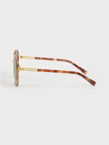 Braided Temple Tortoiseshell Butterfly Sunglasses, T. Shell, hi-res