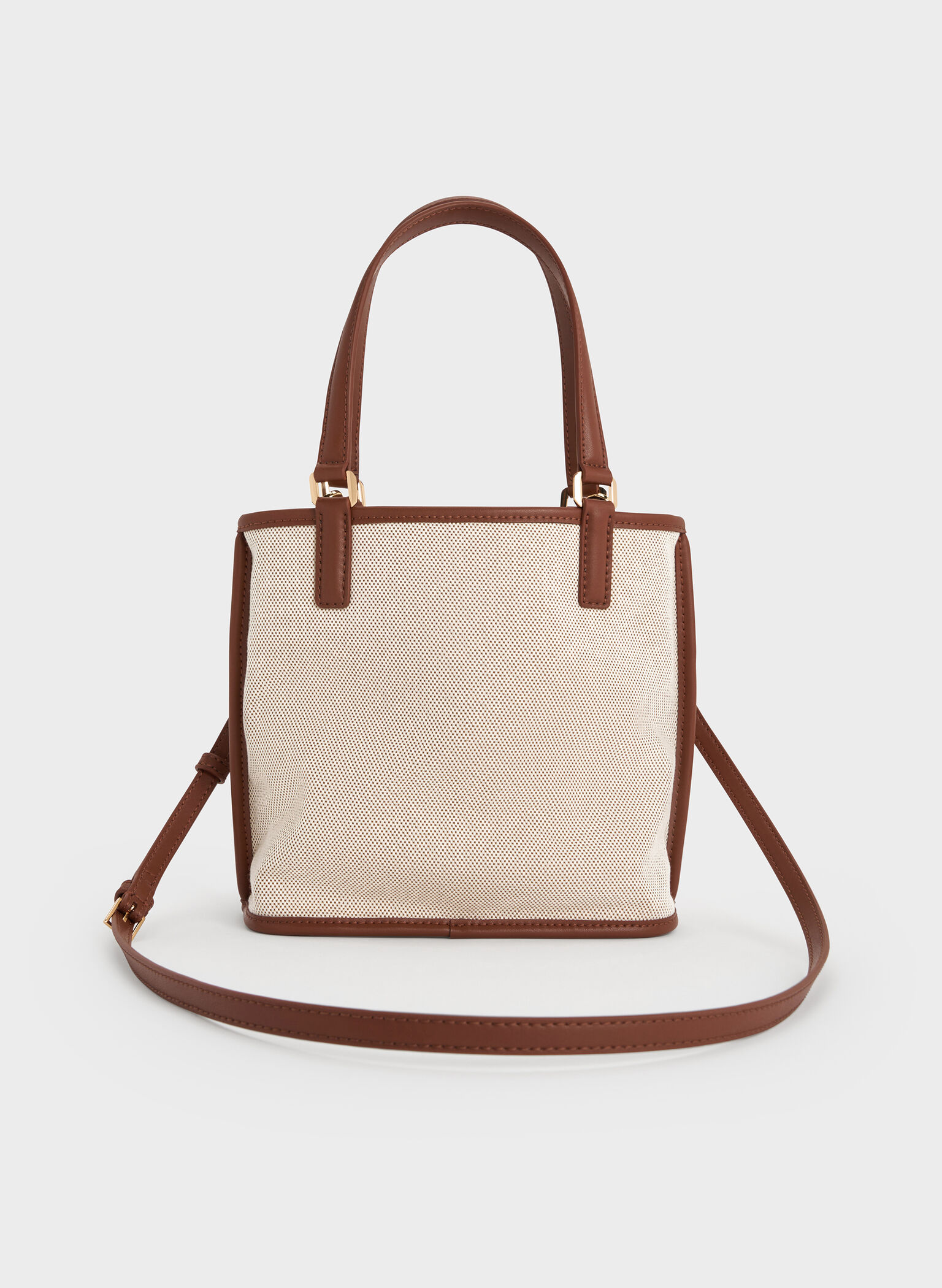 Addison Canvas Knotted-Rope Reversible Tote Bag, Taupe Canvas, hi-res