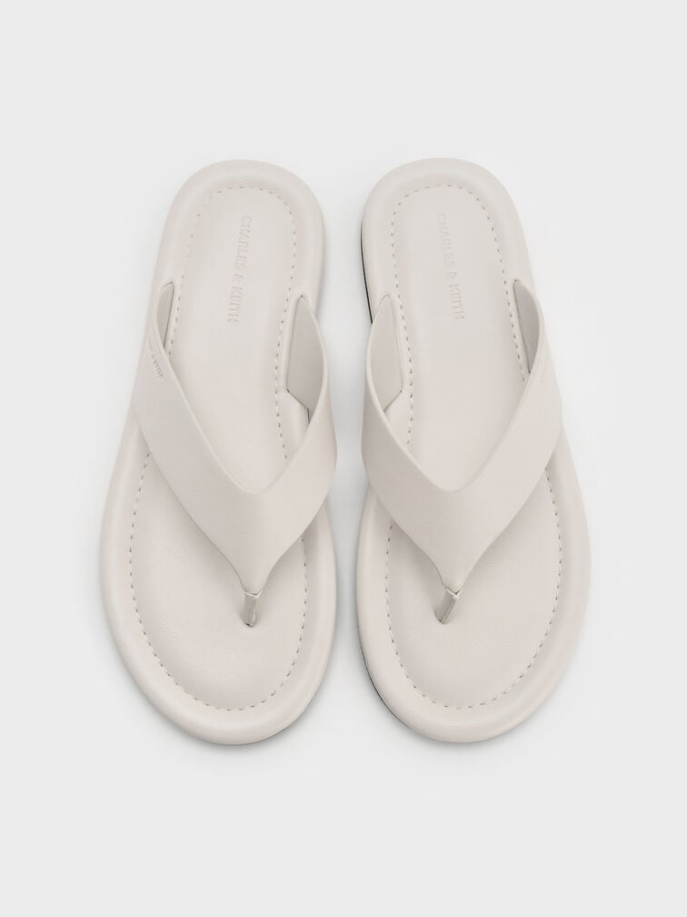 Trinah Thong Sandals, White, hi-res