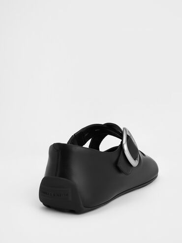 Crossover-Strap Mary Janes, Black, hi-res