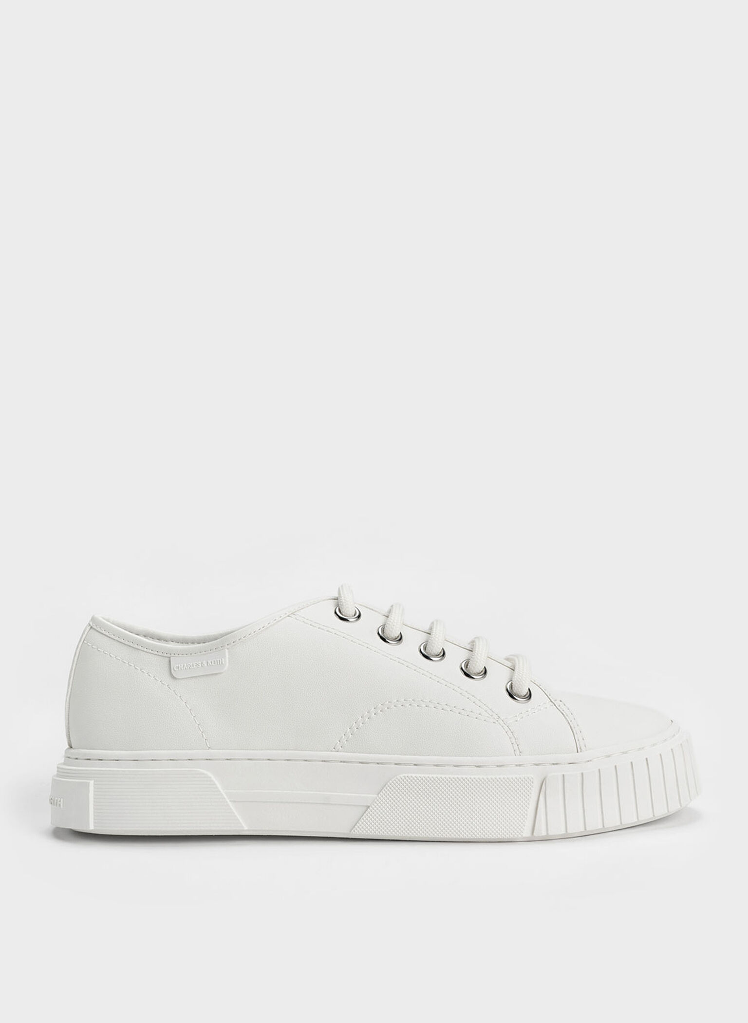 Panelled Low-Top Sneakers, White, hi-res