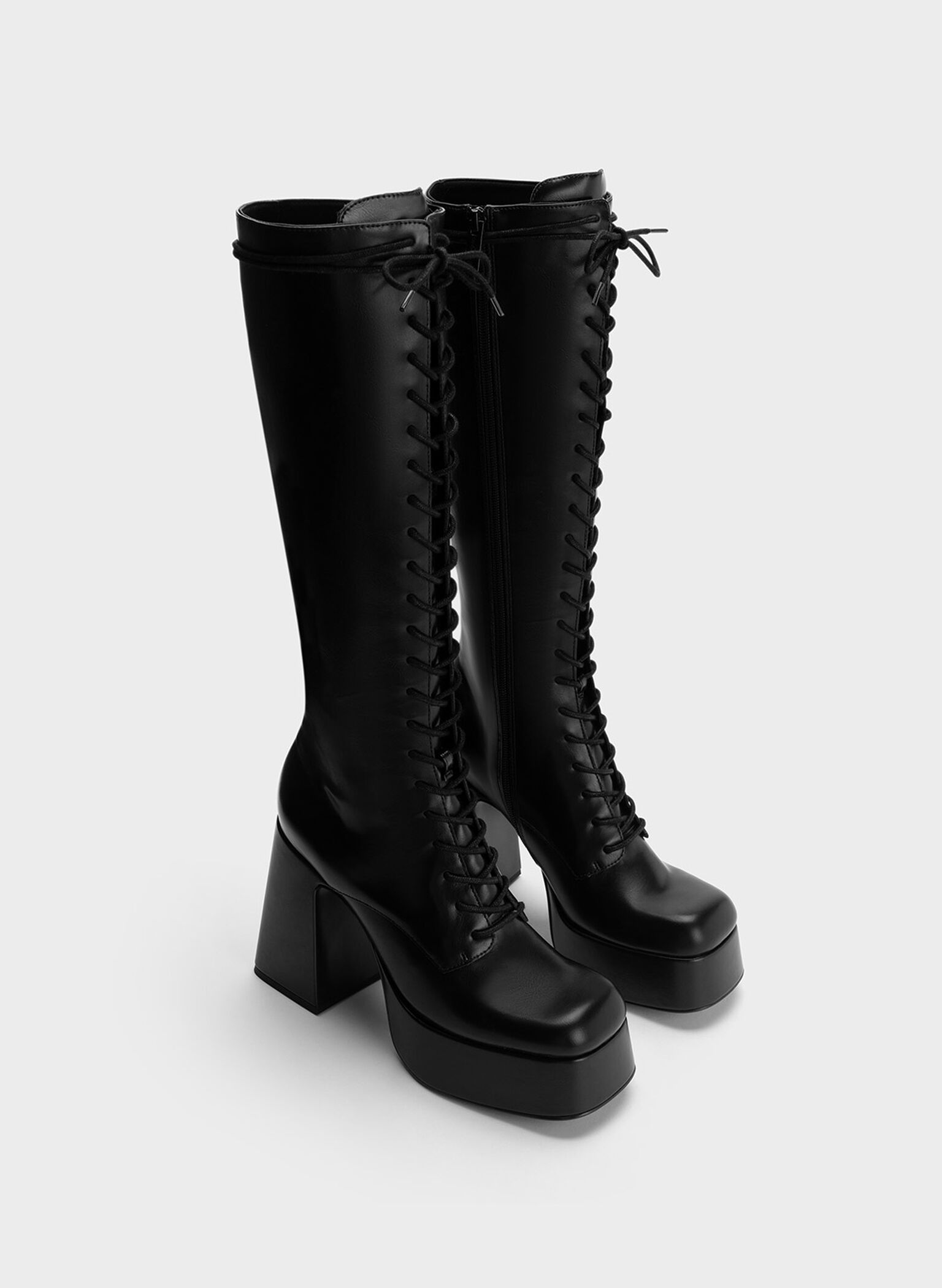 Orla Platform Knee-High Boots, Black, hi-res