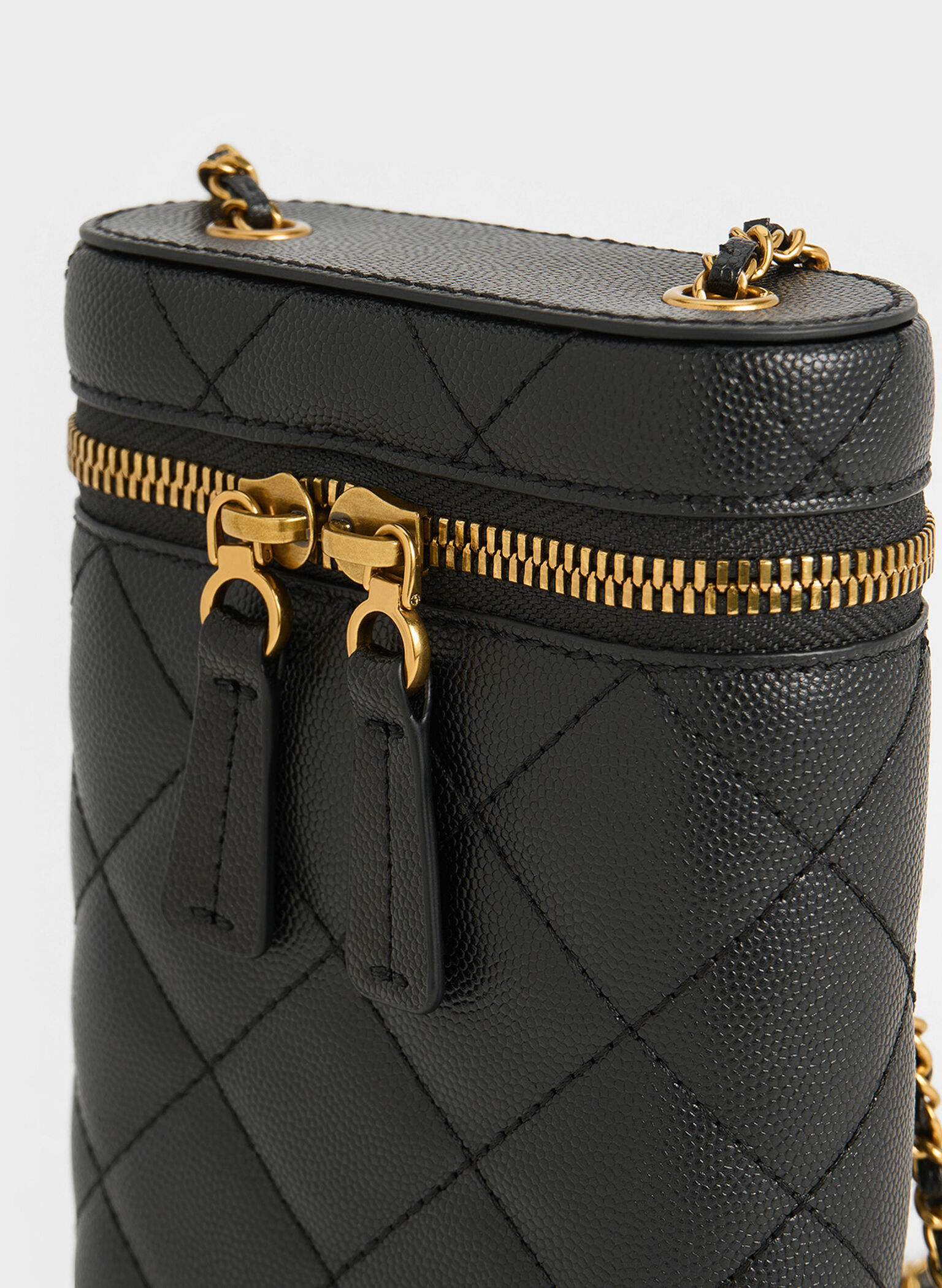 Mini Apfra Quilted Elongated Bag, Black, hi-res