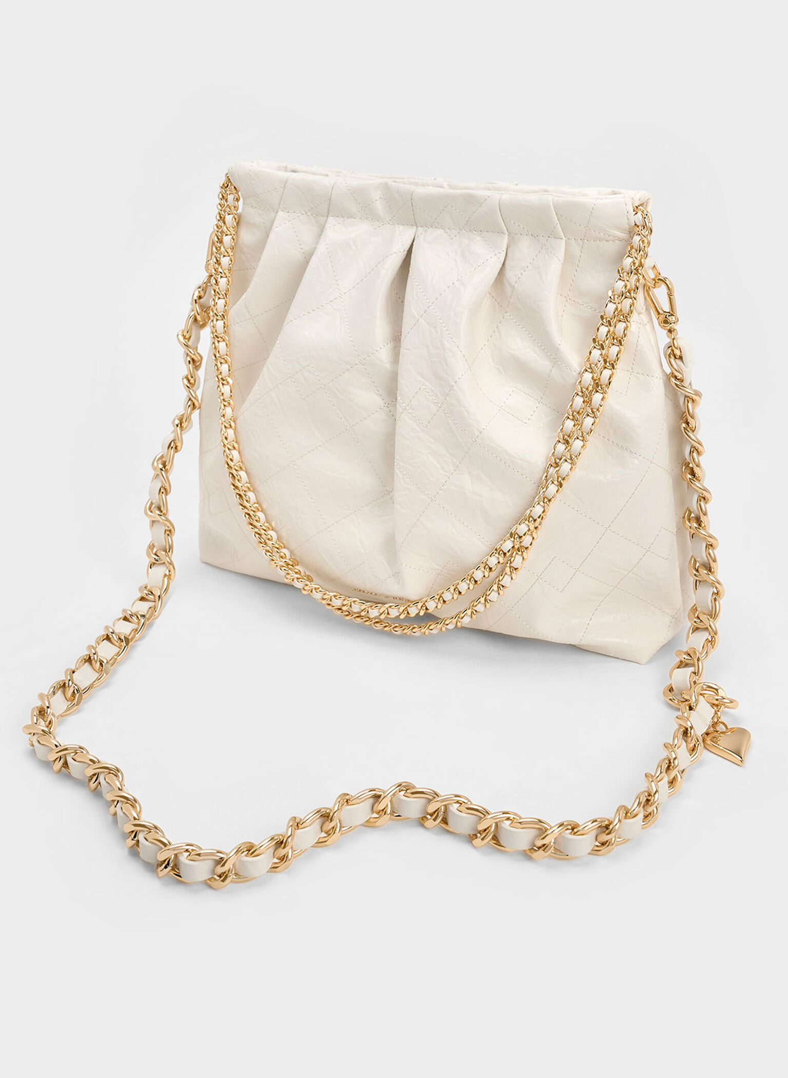 Duo Double Chain Hobo Bag, Cream, hi-res