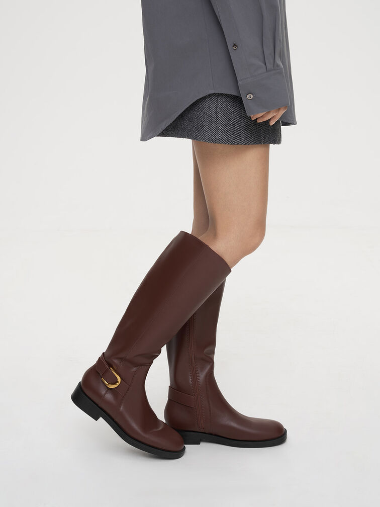 brown knee high boots uk
