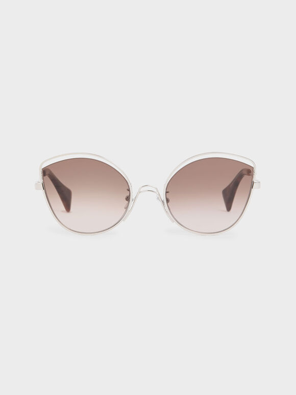 Cut Out Butterfly Sunglasses, Brown, hi-res