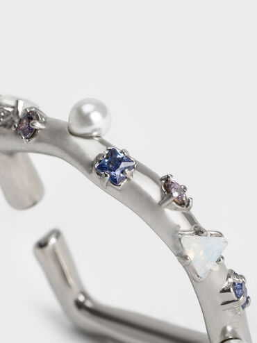 Pearl & Crystal-Embellished Ring, Lilac, hi-res