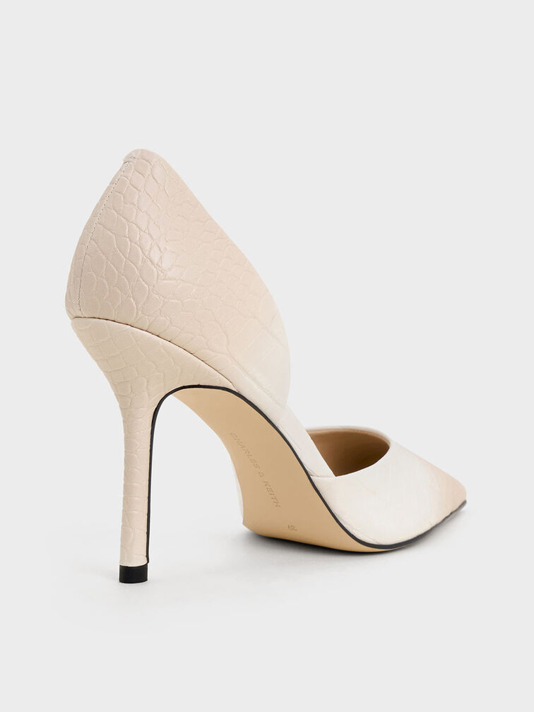 Snake-Print Pointed-Toe D'Orsay Pumps, Animal Print Natural, hi-res