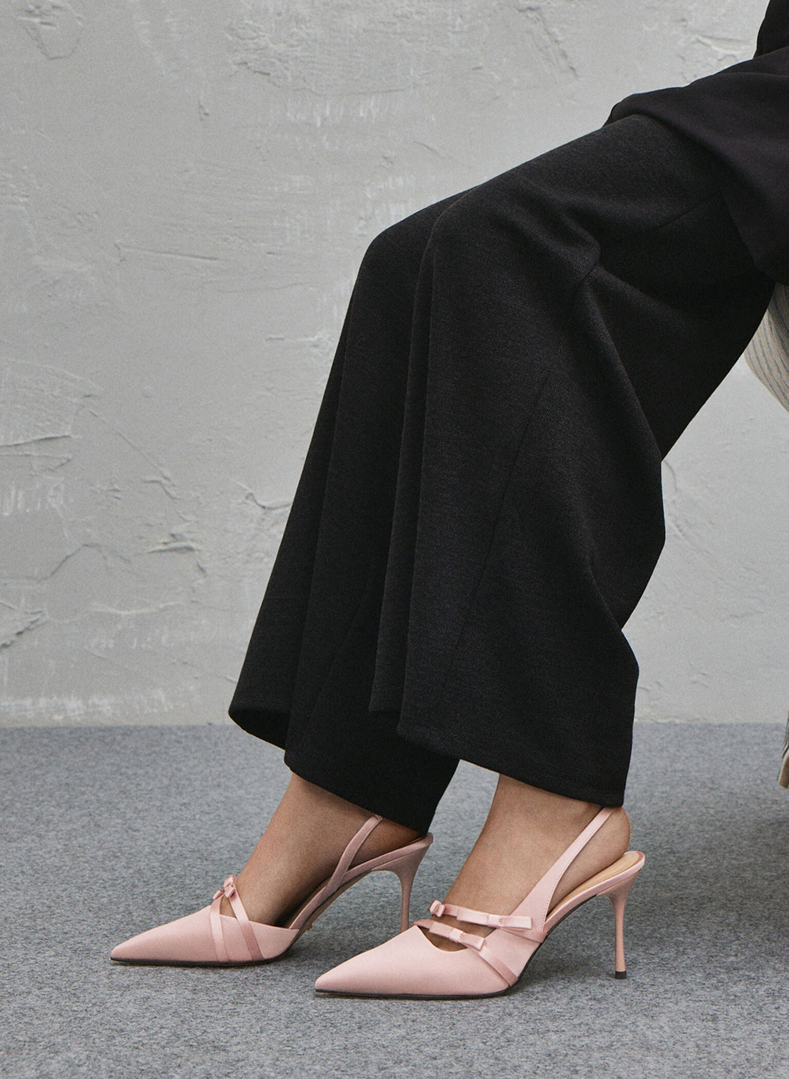 Jessy Recycled Polyester Bow Slingback Pumps, Pink, hi-res