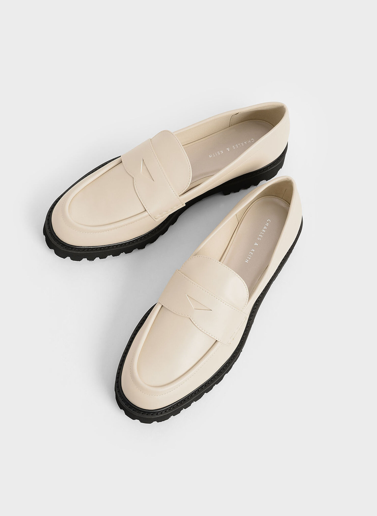 Chunky Penny Loafers, Chalk, hi-res