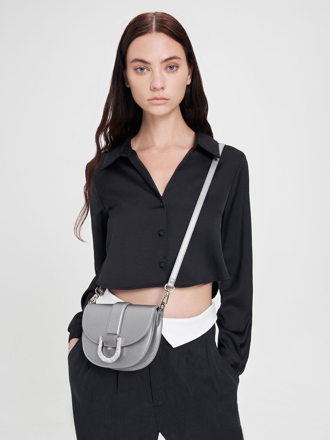 Charles and keith pewter bag new arrivals