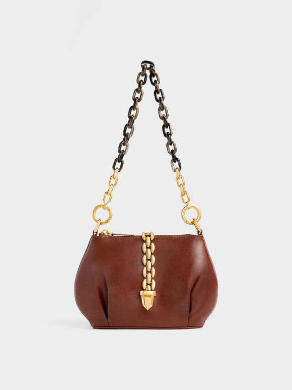 Isana Chain-Handle Bag, Chocolate, hi-res