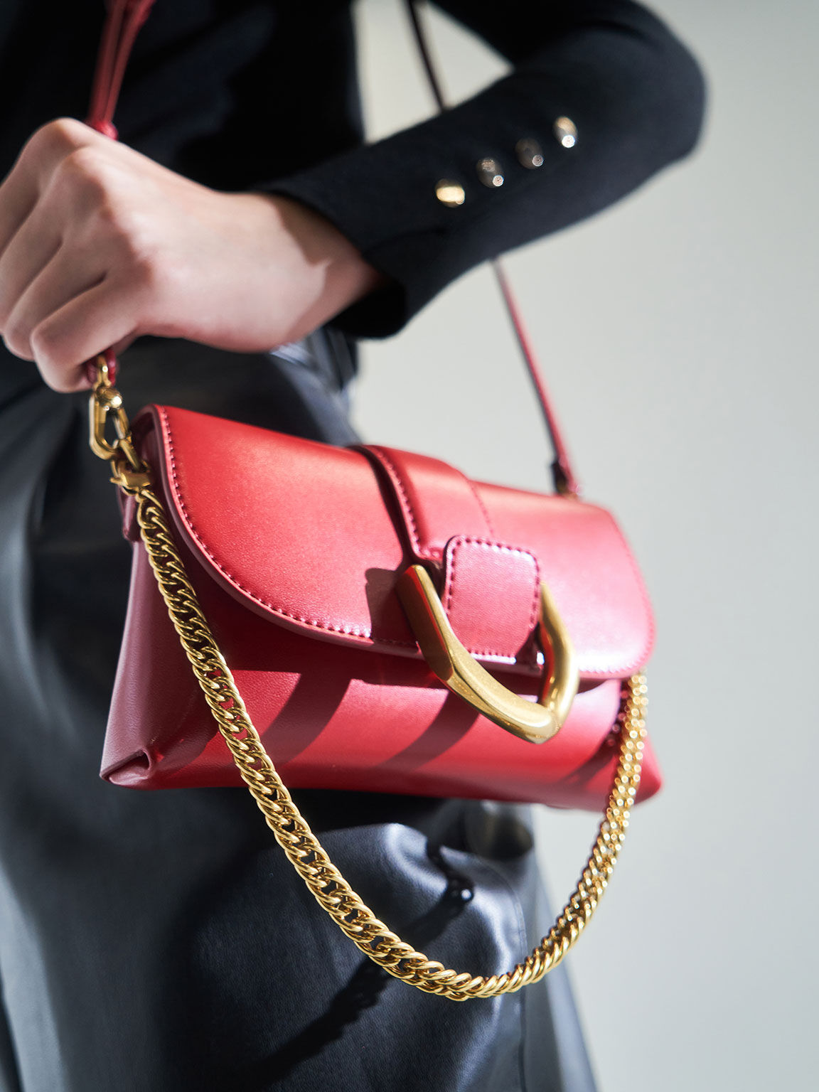 Charles & keith red bag hot sale