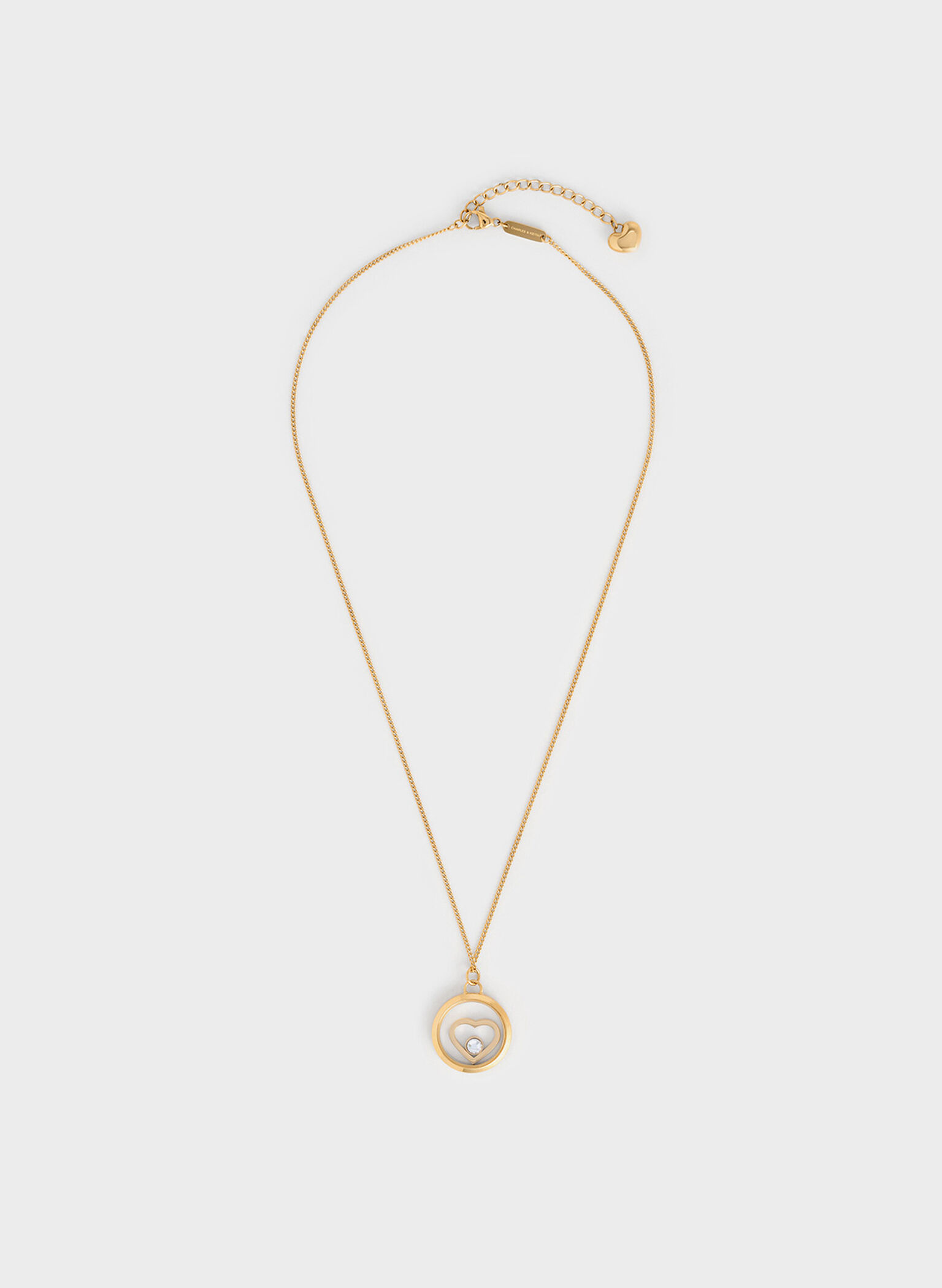 Malorie Crystal Heart Necklace, Gold, hi-res