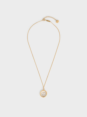 Malorie Crystal Heart Necklace, Gold, hi-res