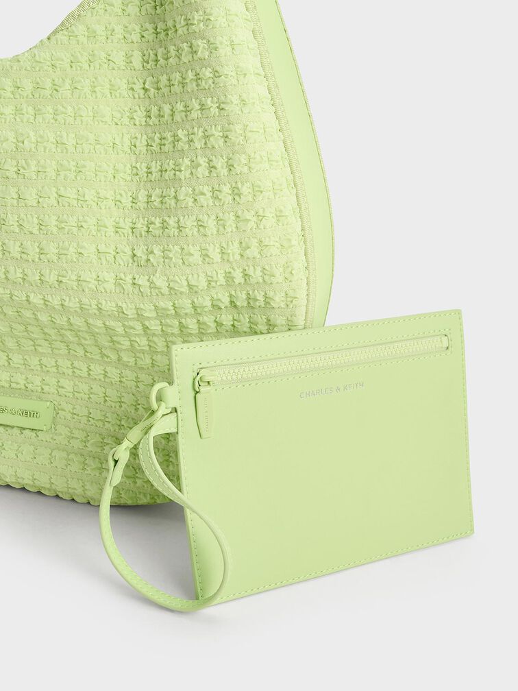 Textured Crescent Hobo Bag, Zesty Green, hi-res