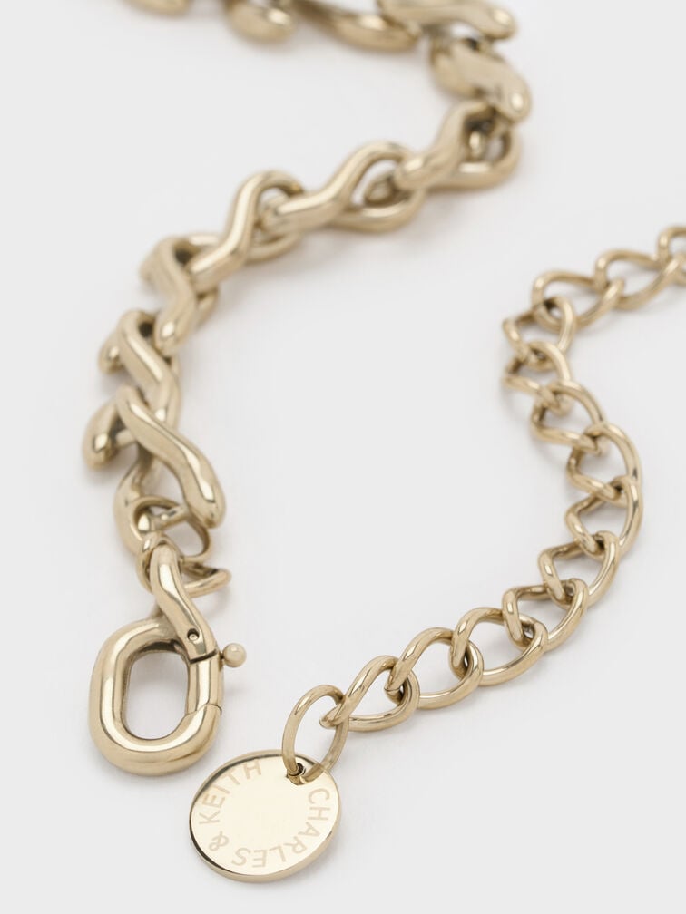 Kris Chain-Link Choker Necklace, Gold, hi-res