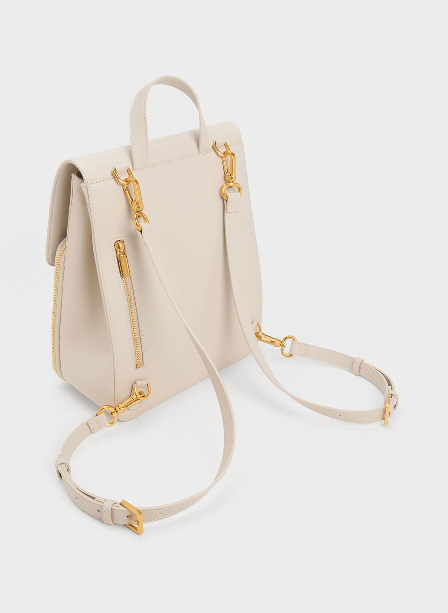 Octavia Front Flap Structured Backpack, Ivory, hi-res