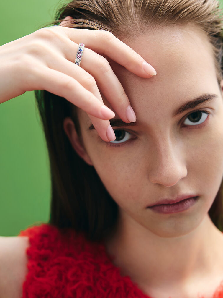 Maeve Crystal-Embellished Ring, Silver, hi-res