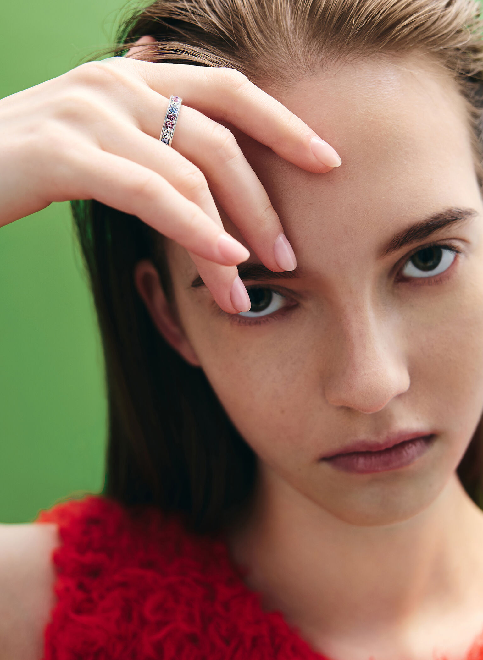 Maeve Crystal-Embellished Ring, Silver, hi-res
