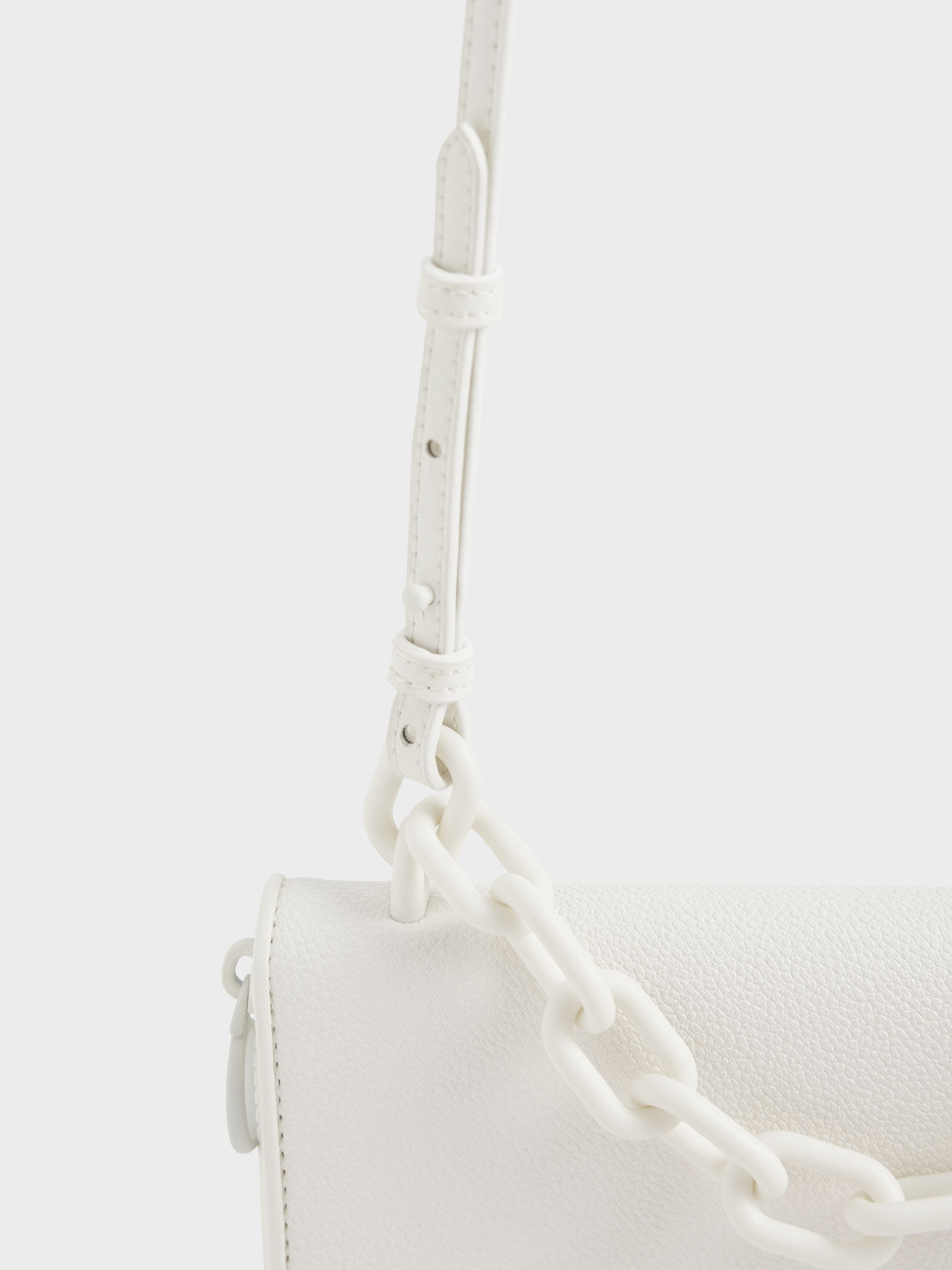 Chain Link Long Wallet, White, hi-res