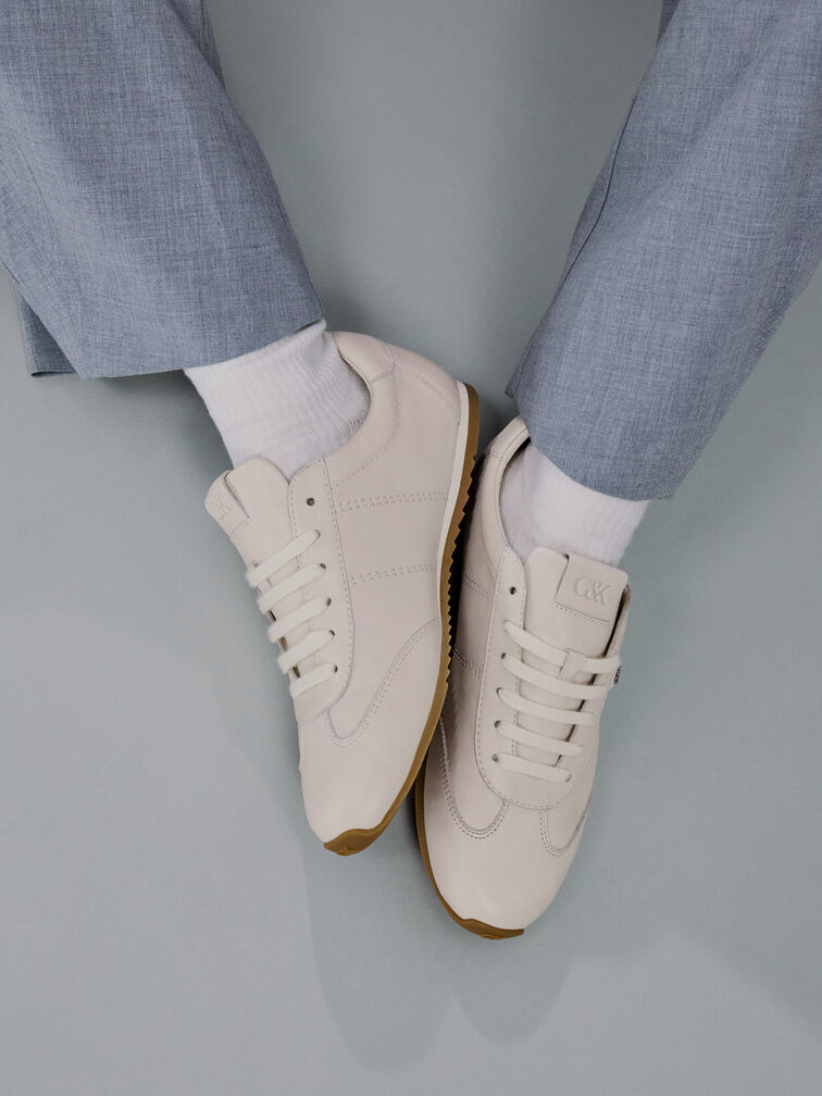 Jace Leather Sneakers, Chalk, hi-res