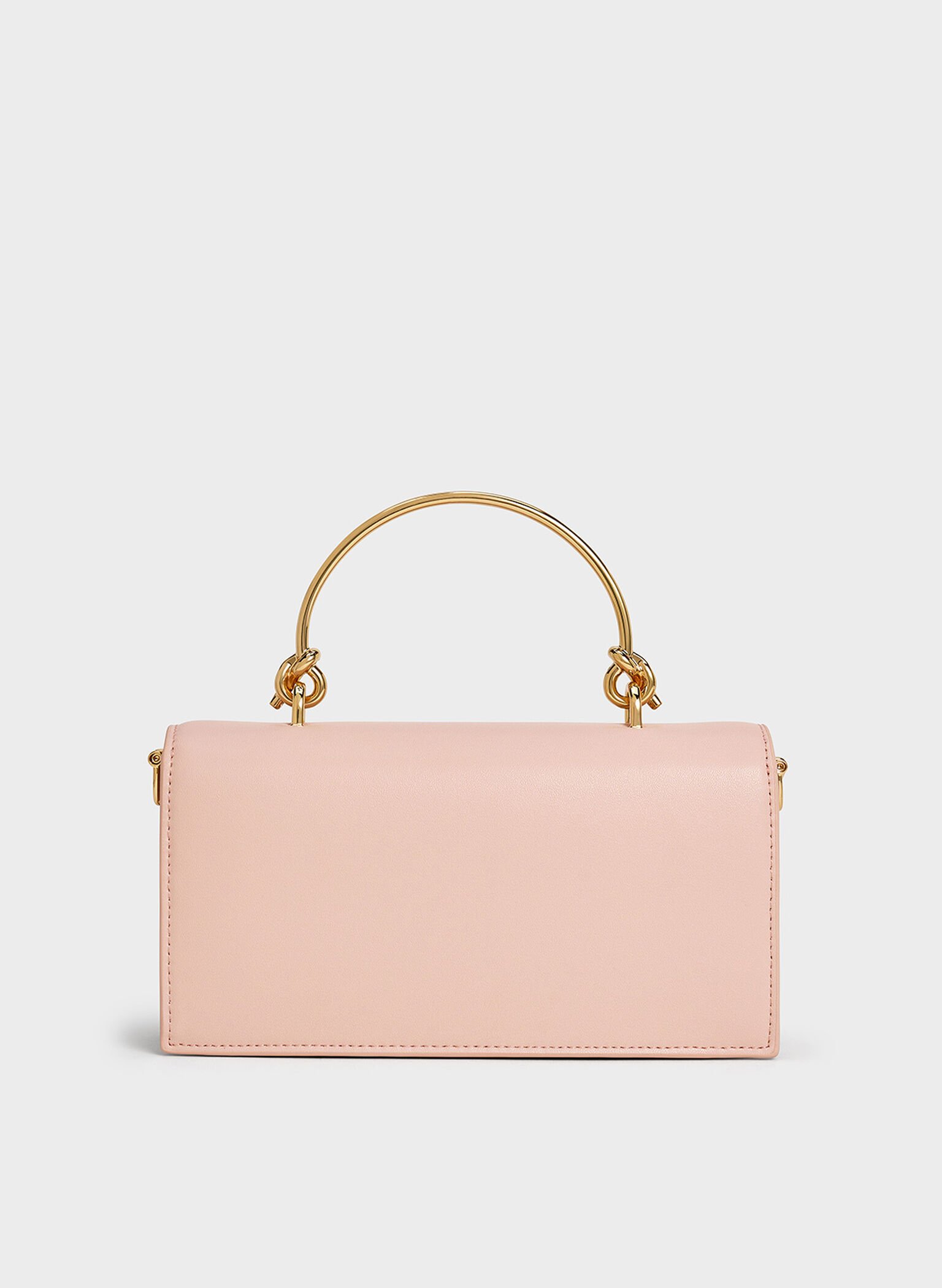 Kristine Sculptural-Handle Long Wallet, Light Pink, hi-res