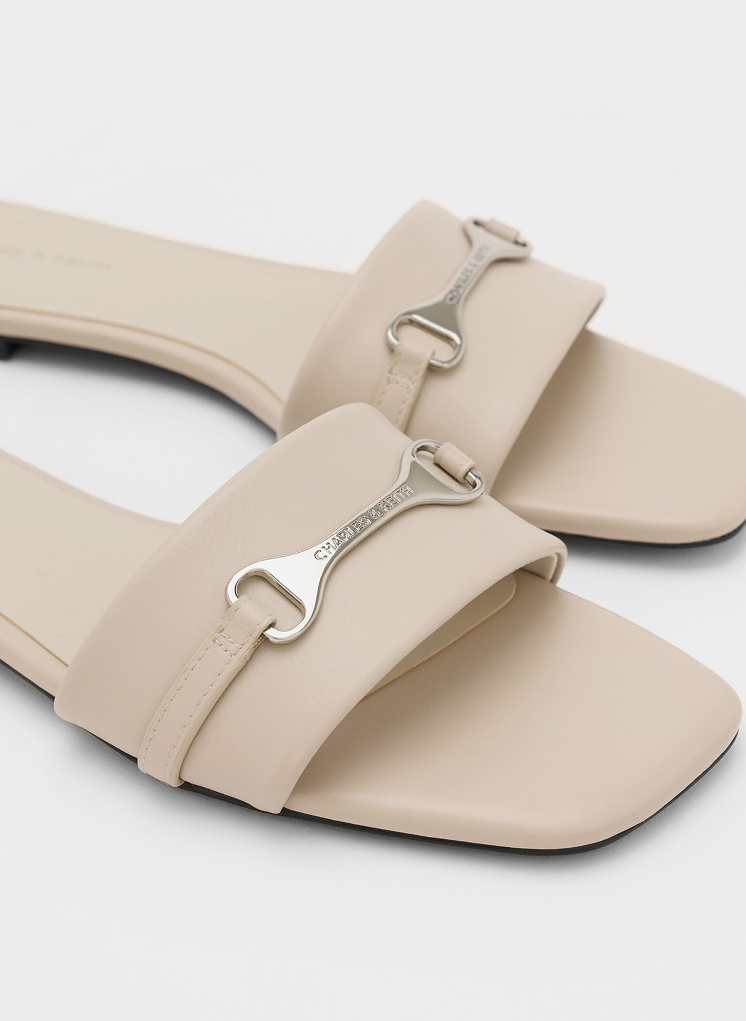 Leslie Slide Sandals, Beige, hi-res