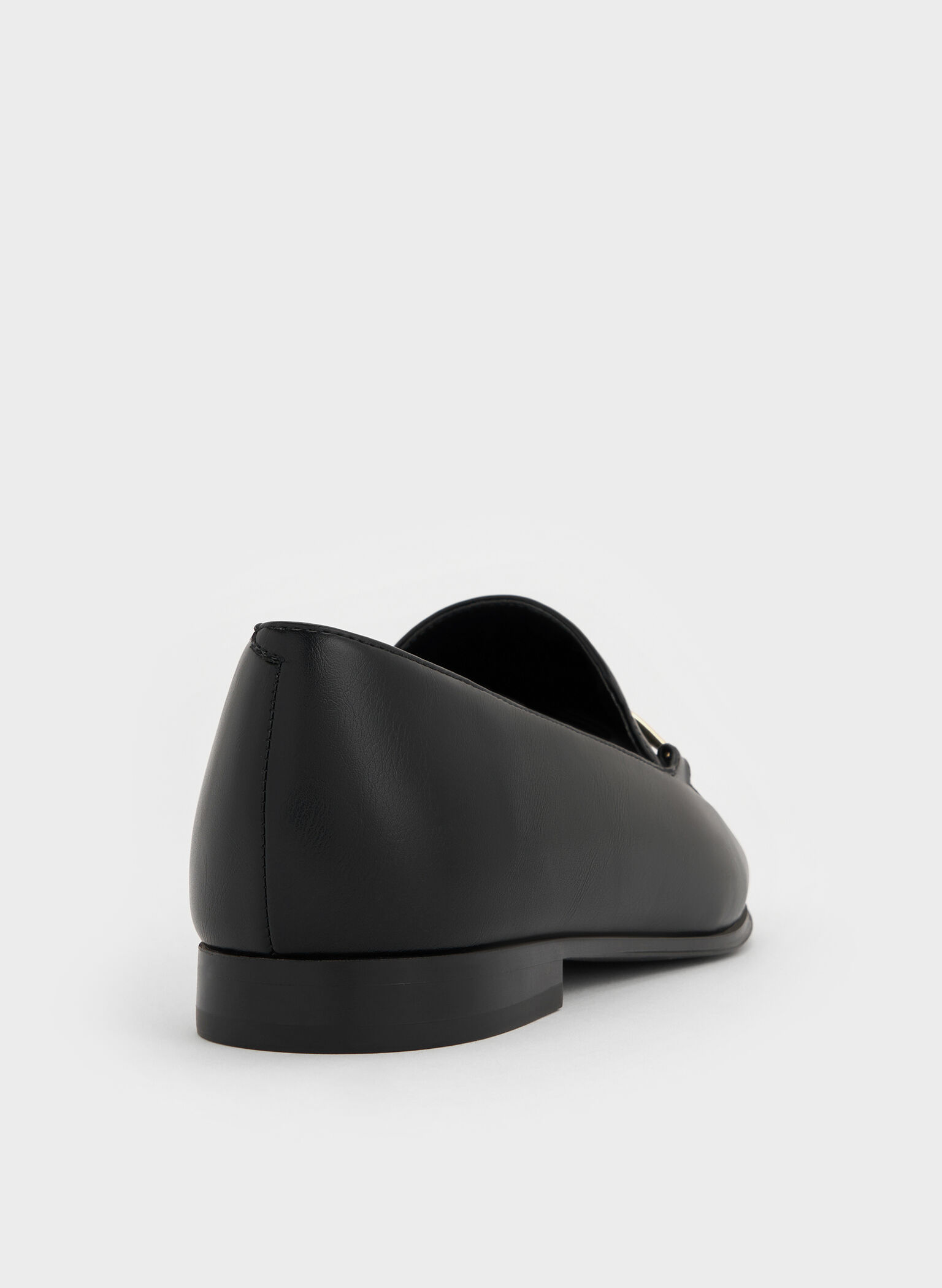 Metallic Knot-Bar Loafers, Black, hi-res