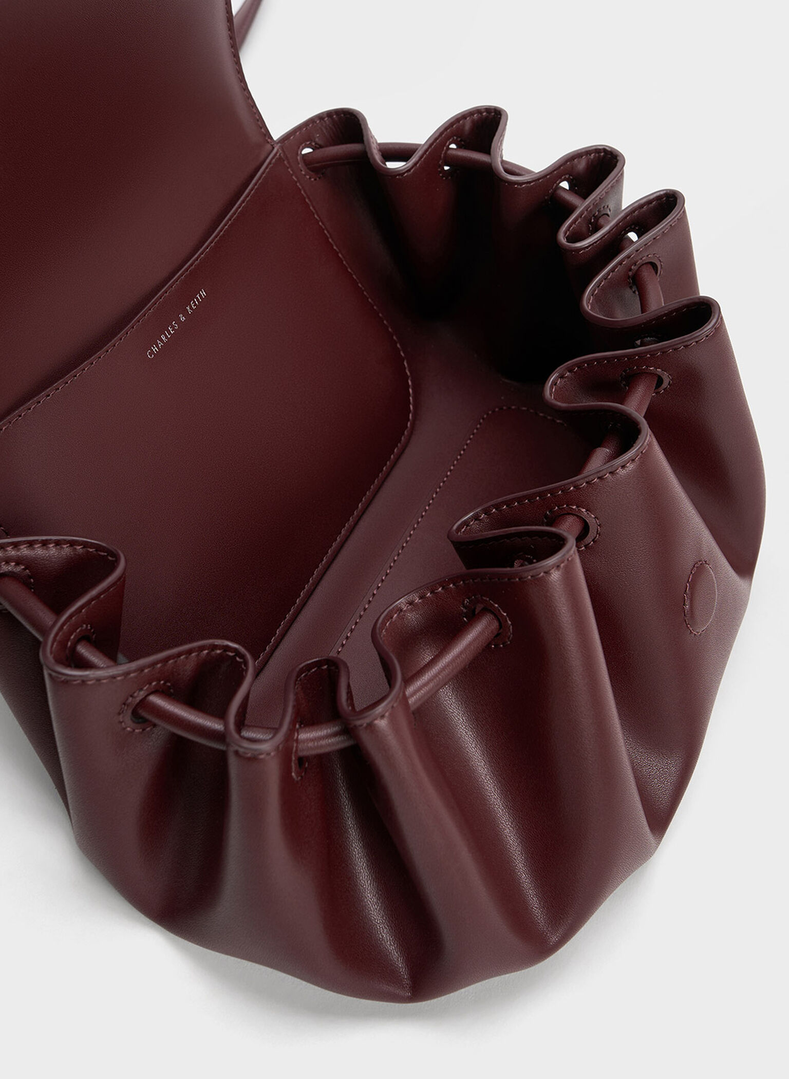 Blossom Curved Flap Crossbody Bag, Dark Chocolate, hi-res
