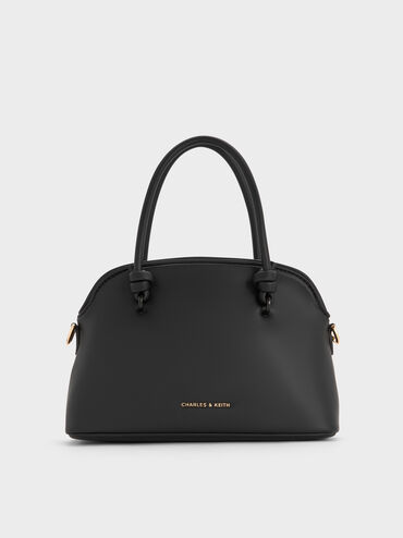 Sammie Knotted-Handle Bowling Bag, Black, hi-res