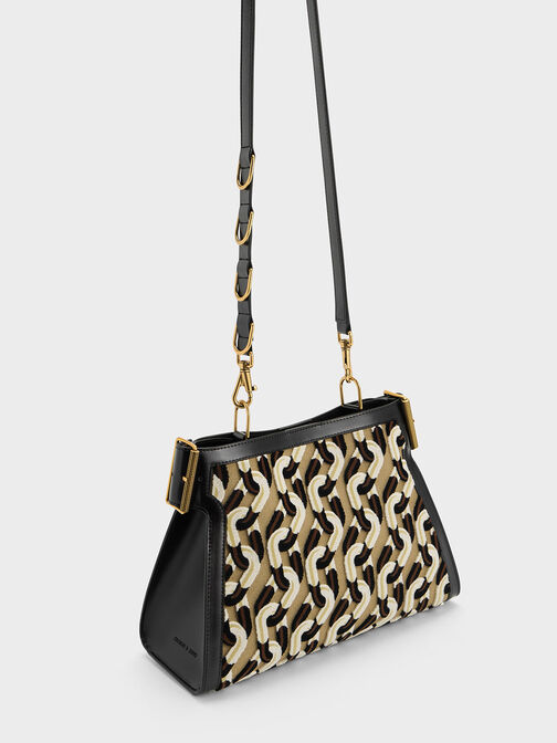 Lexie Side-Buckle Printed Shoulder Bag, Multi, hi-res