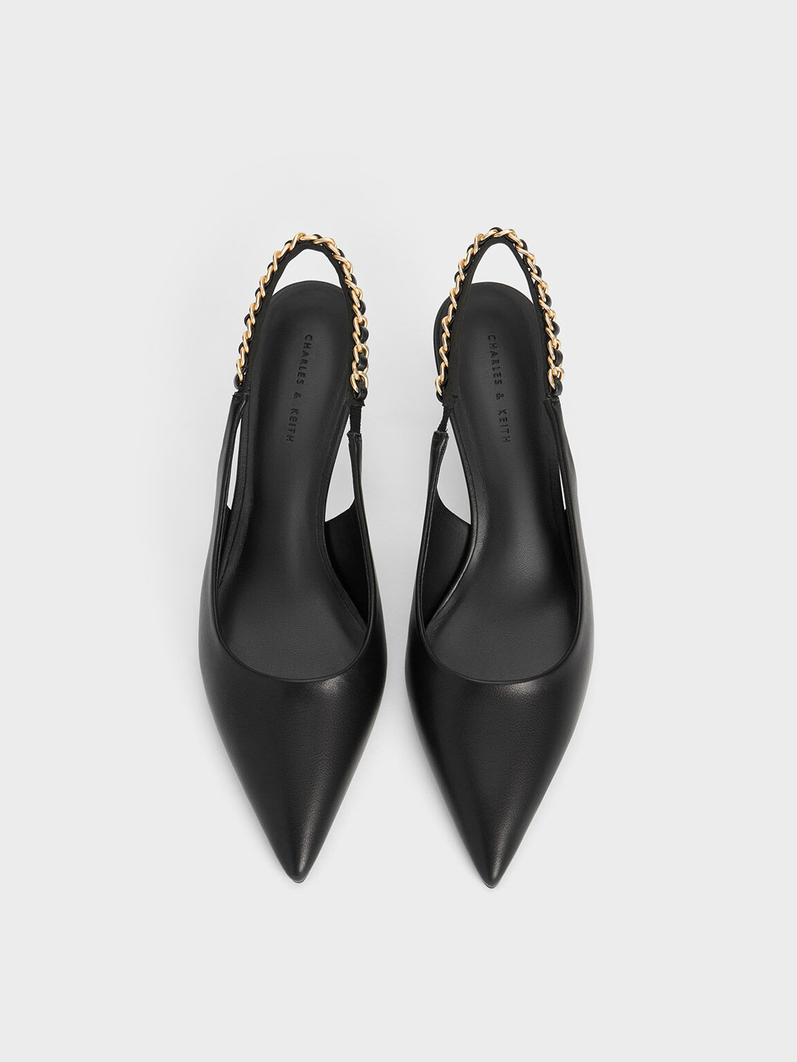 Charles and keith black heels discount