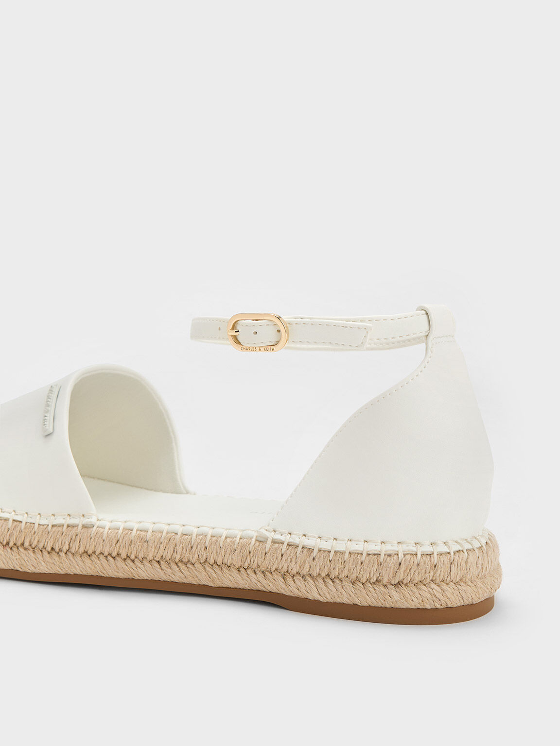 Ankle Strap Espadrille Flats Chalk