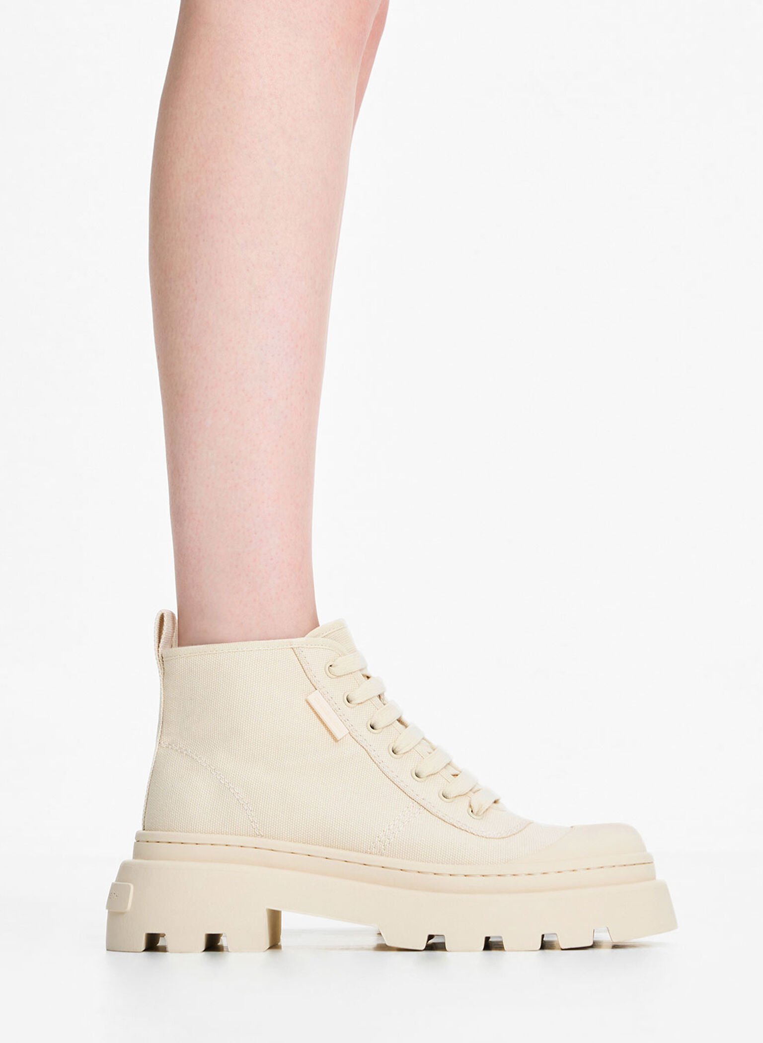 Canvas High-Top Sneakers, Chalk, hi-res