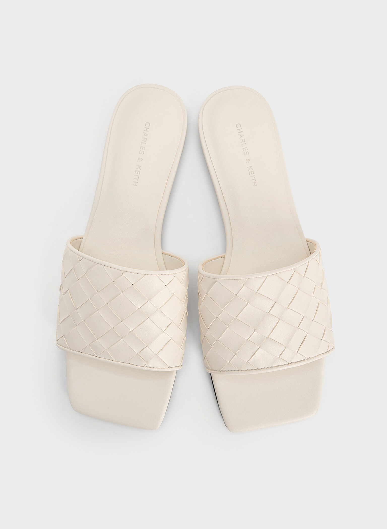 Woven Slide Sandals, Chalk, hi-res