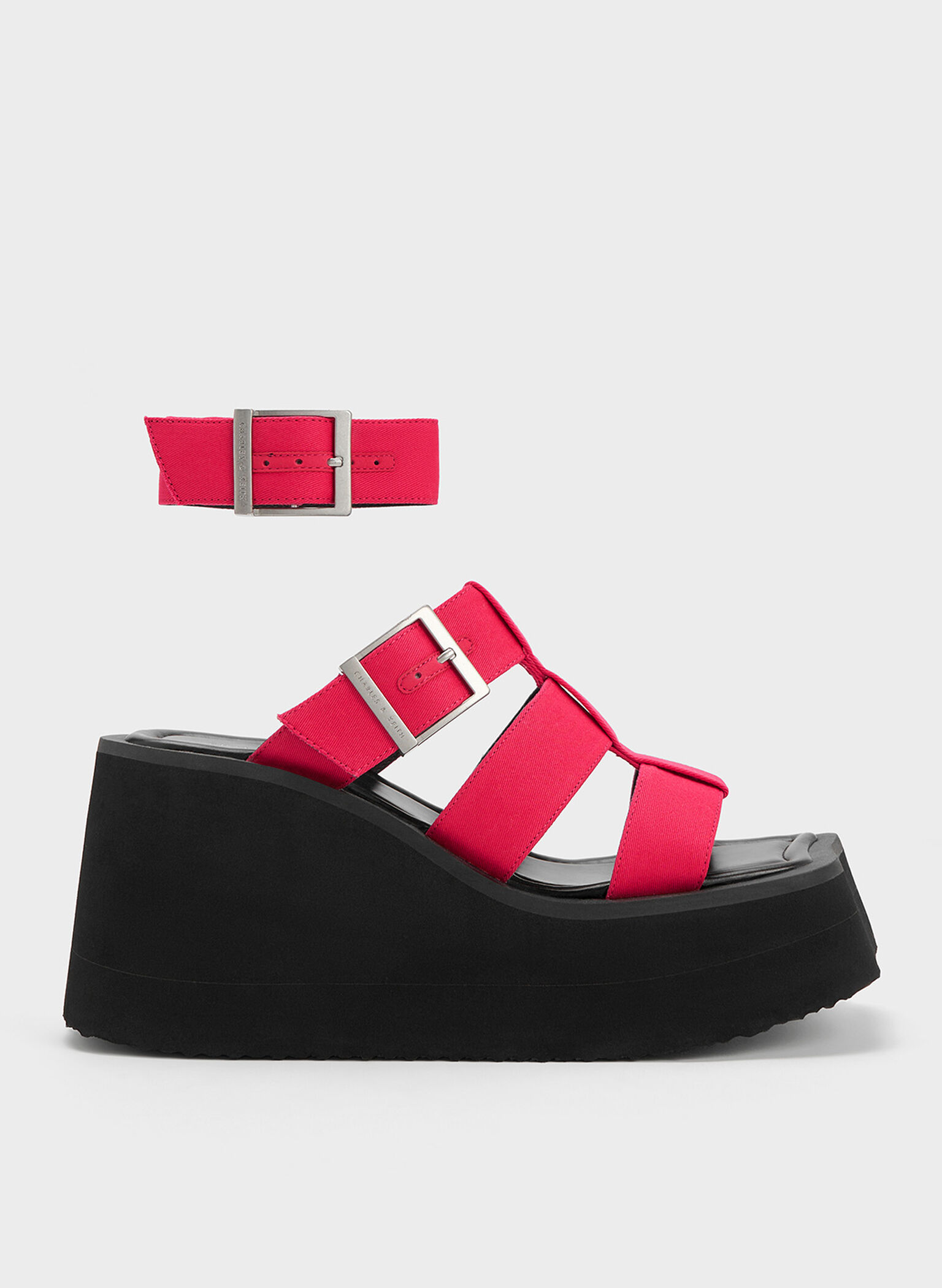 IIsa Flatform Gladiator Sandals, Fuchsia, hi-res