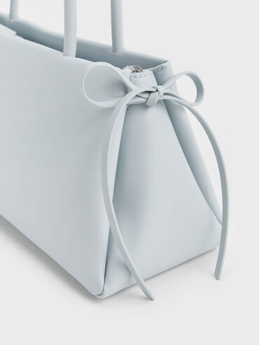 Hazel Bow Elongated Trapeze Shoulder Bag, Sea Salt Blue, hi-res
